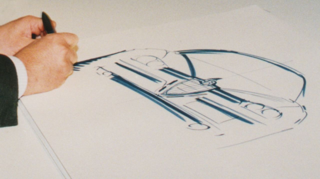 Valter De Silva sketching Alfa Romeo 156
